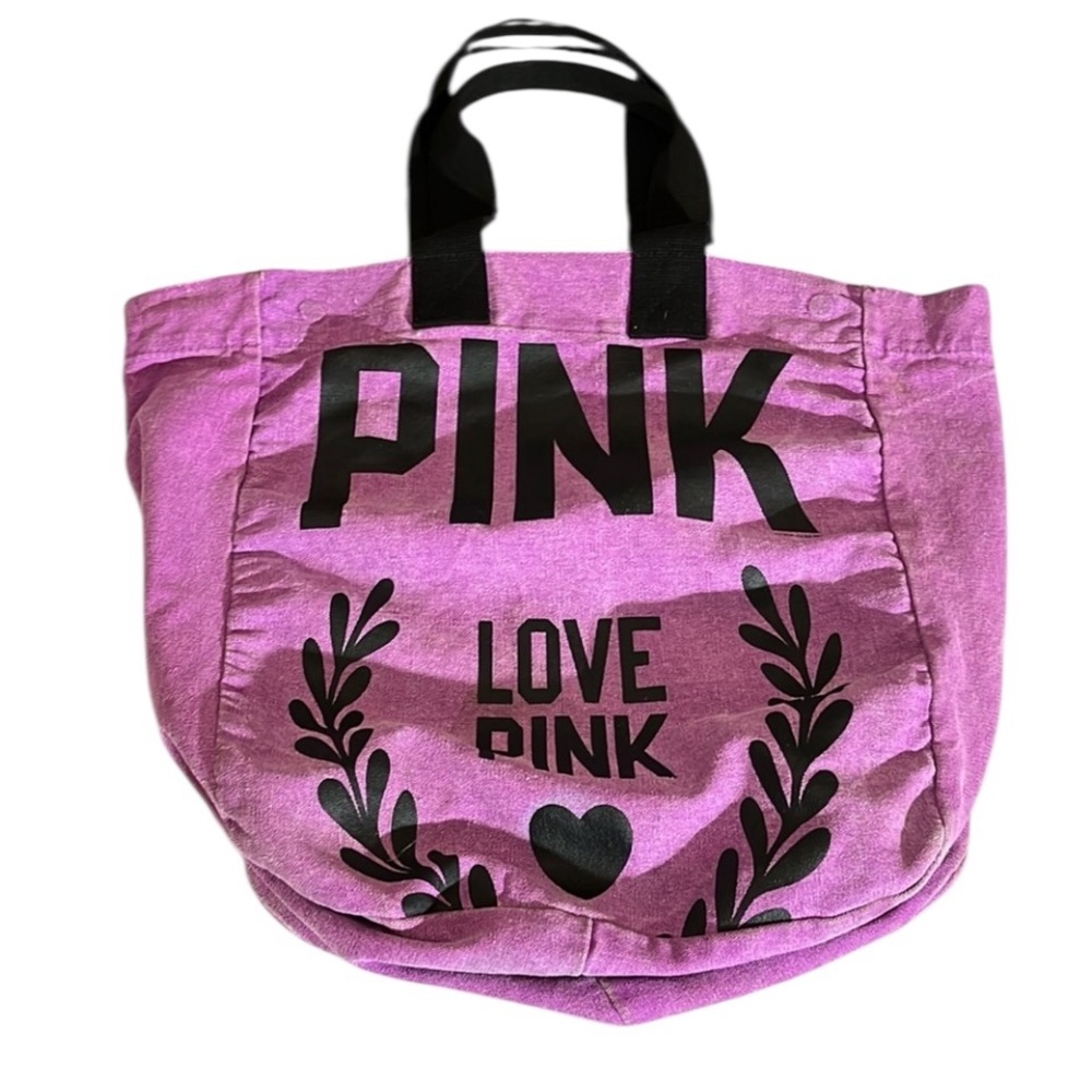Pink by Victoria Secret large purple vintage tote / beach bag